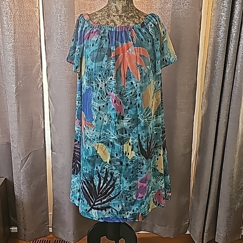 NWT Anthropologie Pacific Beach Off-the-Shoulder Dress Christina Economou - Picture 2 of 6